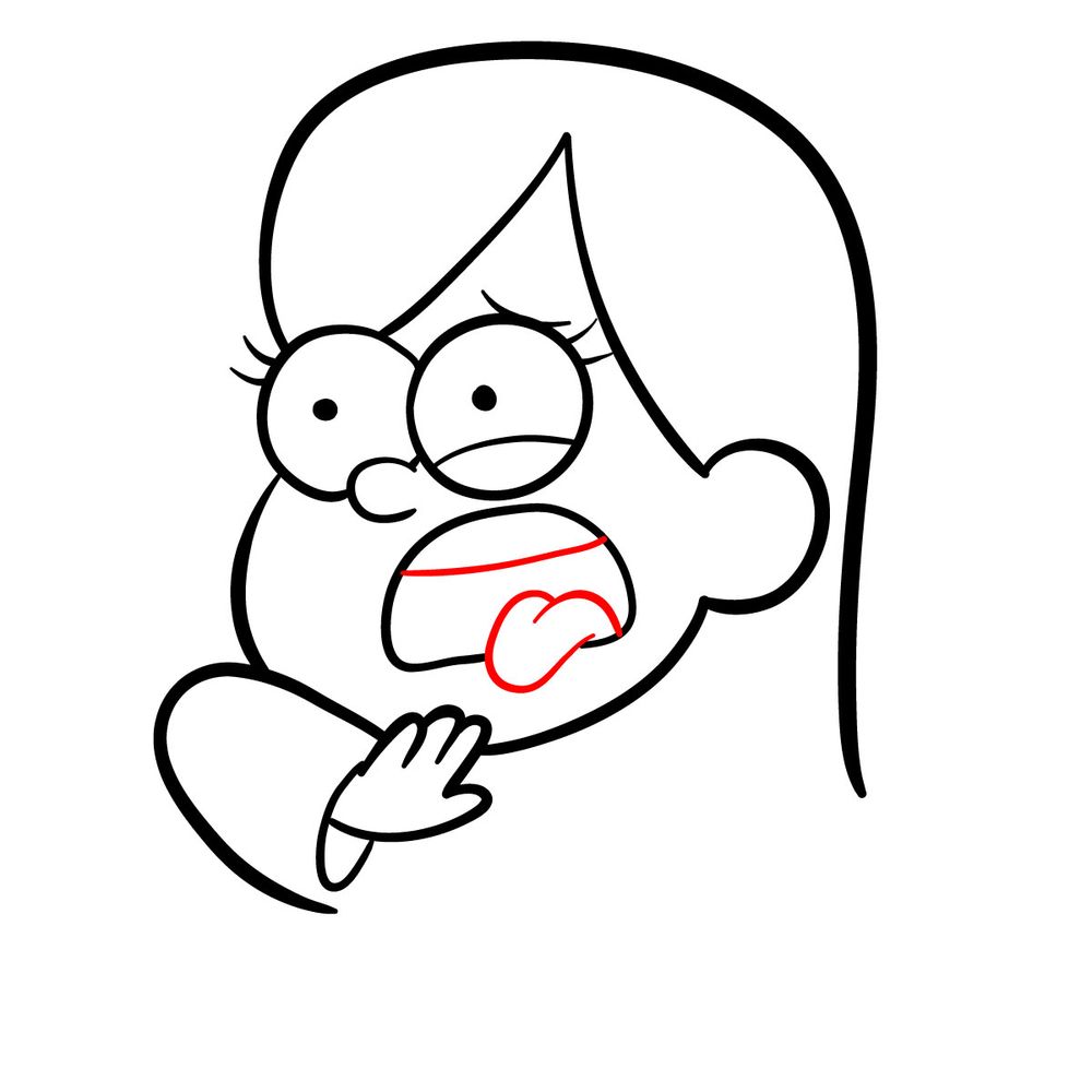 How to draw scared Mabel - step 11