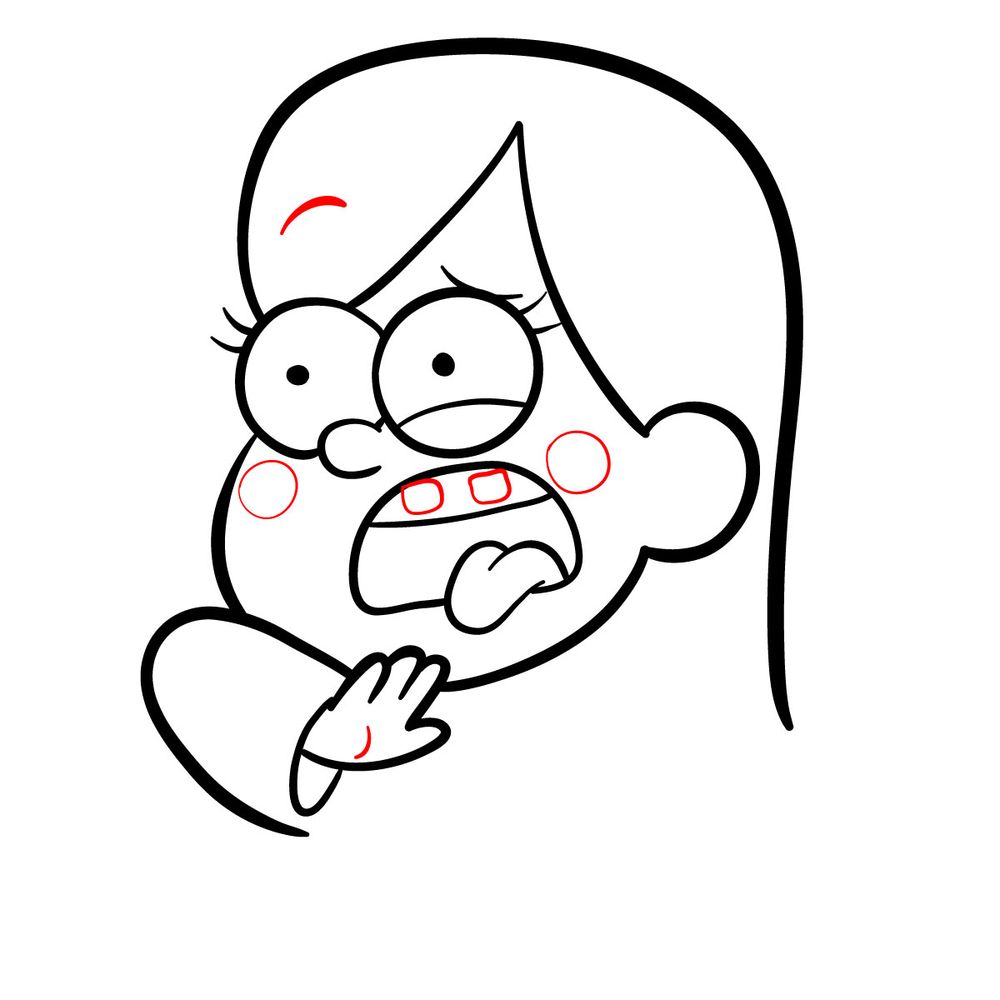 How to draw scared Mabel - step 12