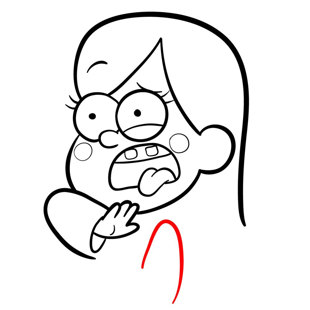 How to draw scared Mabel - step 13