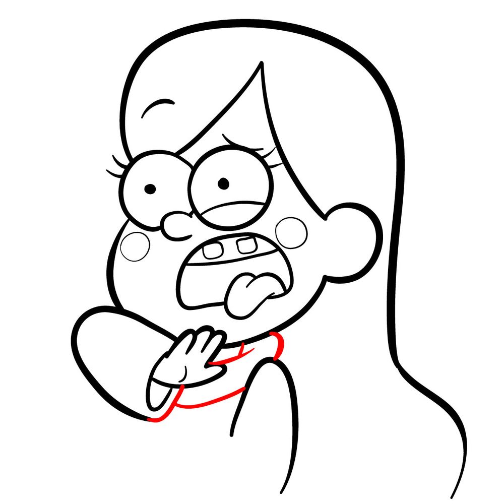 How to draw scared Mabel - step 15