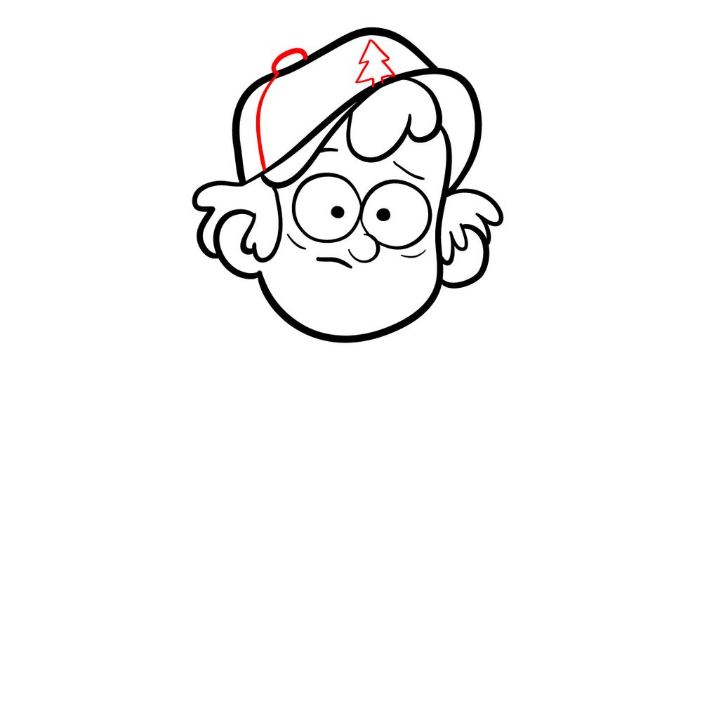 How to draw sad Dipper - step 10