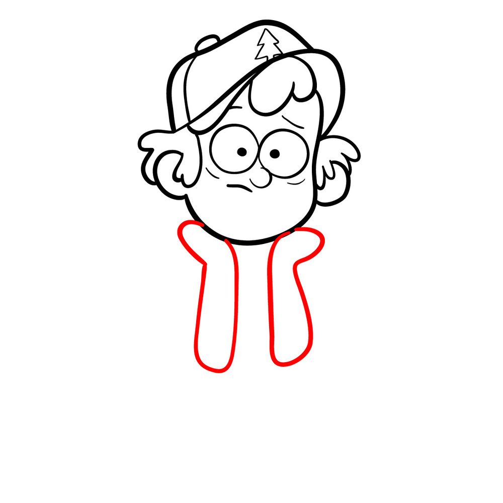 How to draw sad Dipper - step 11