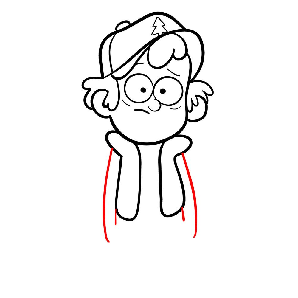 How to draw sad Dipper - step 12