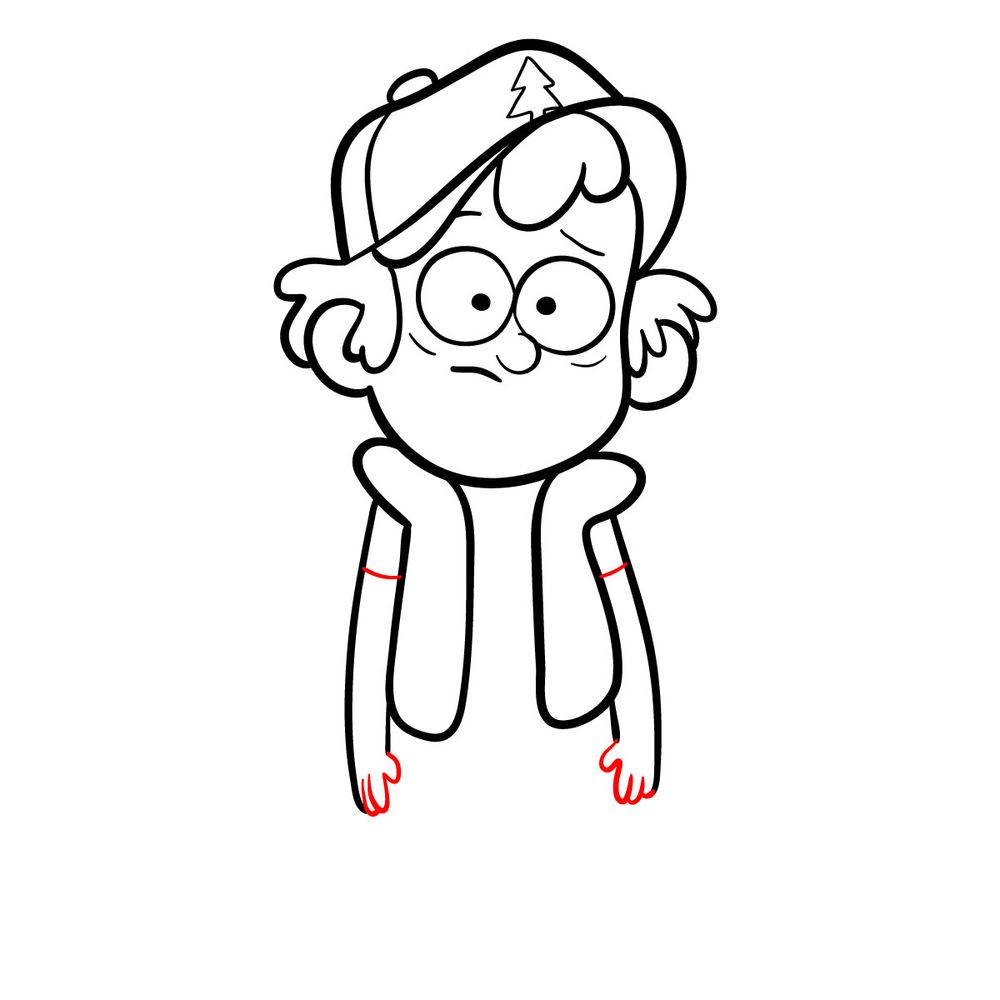 How to draw sad Dipper - step 13