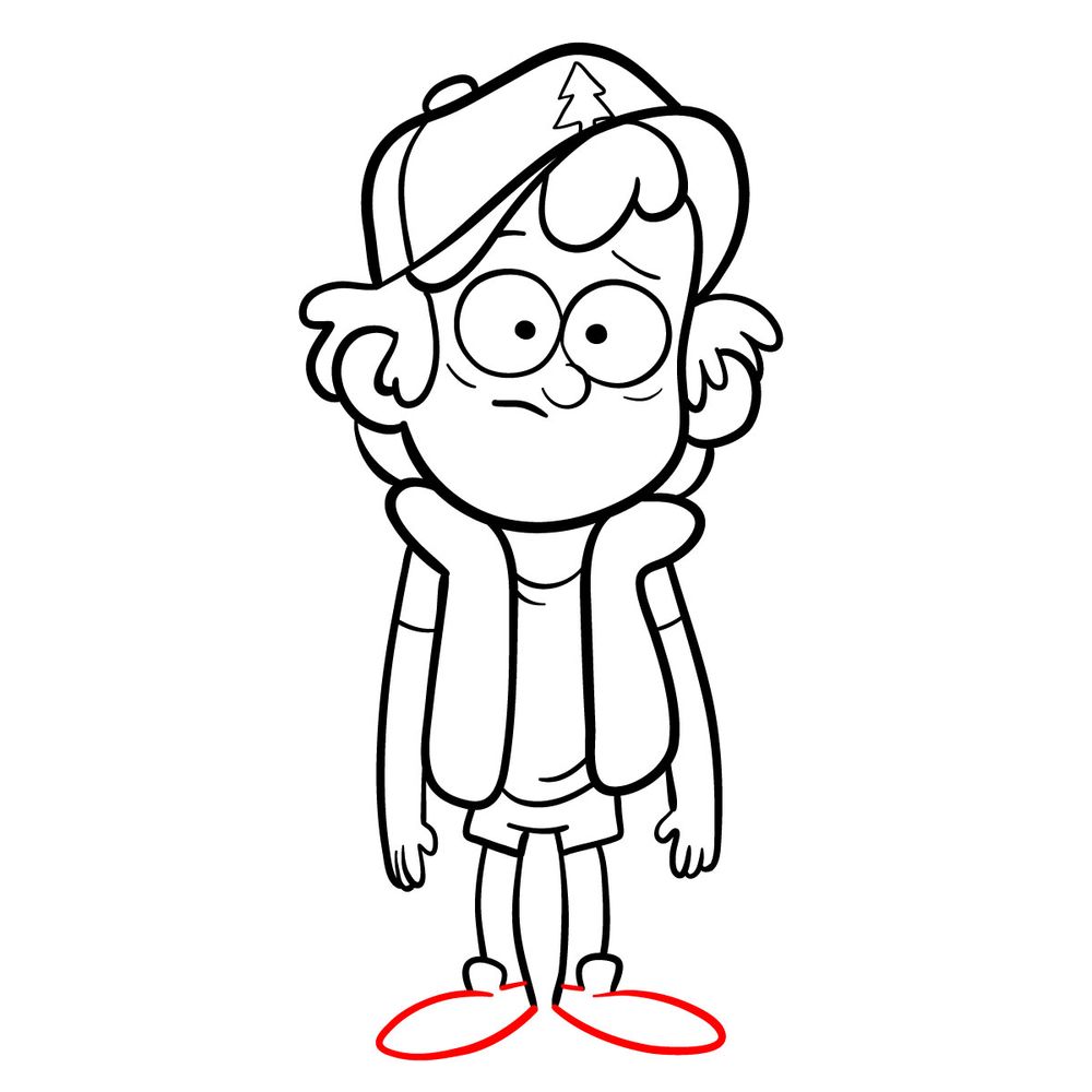 How to draw sad Dipper - step 17