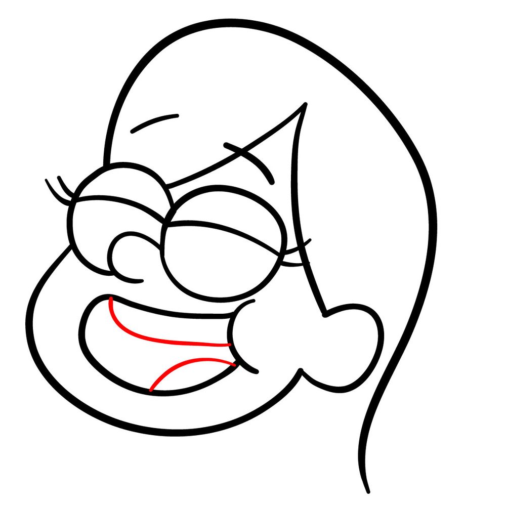 How to draw laughing Mabel Pines - step 11
