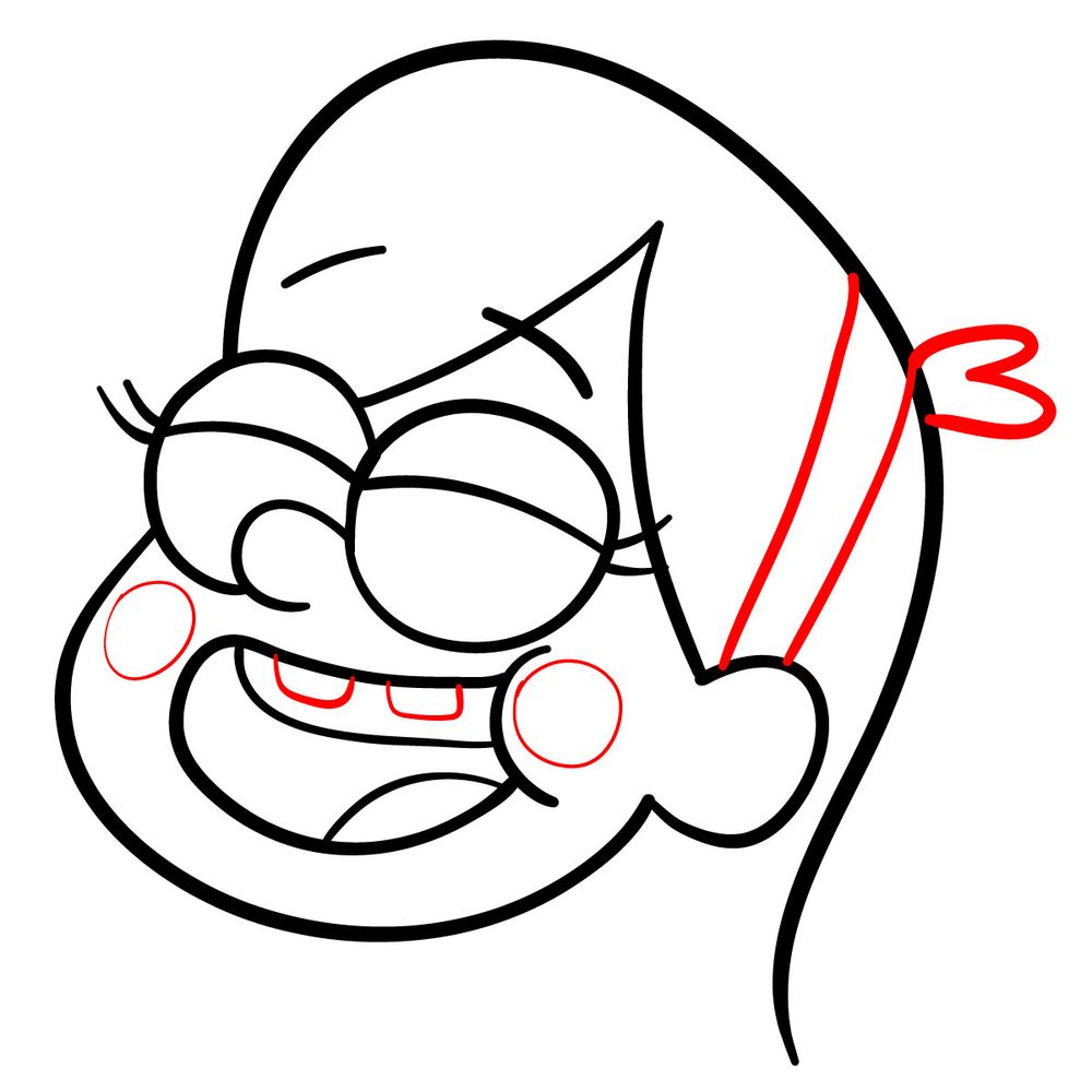 How to draw laughing Mabel Pines - step 12