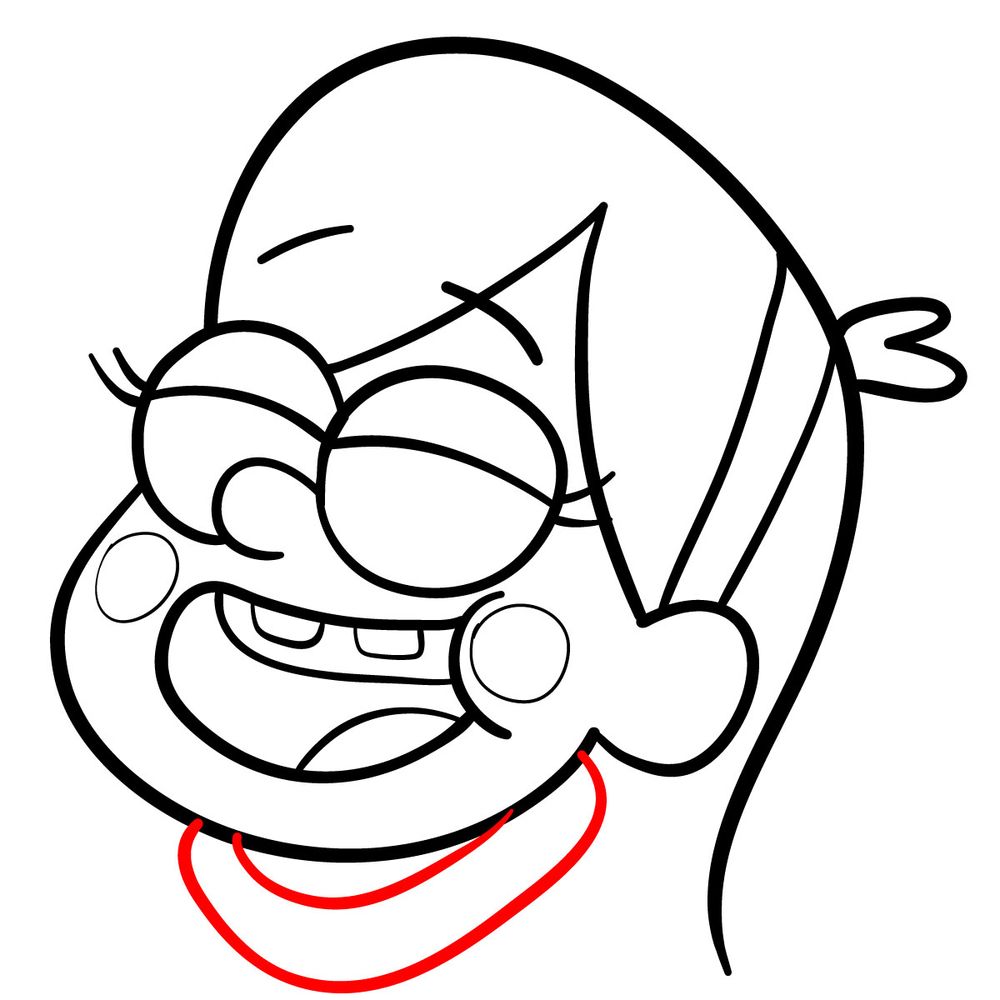 How to draw laughing Mabel Pines - step 13