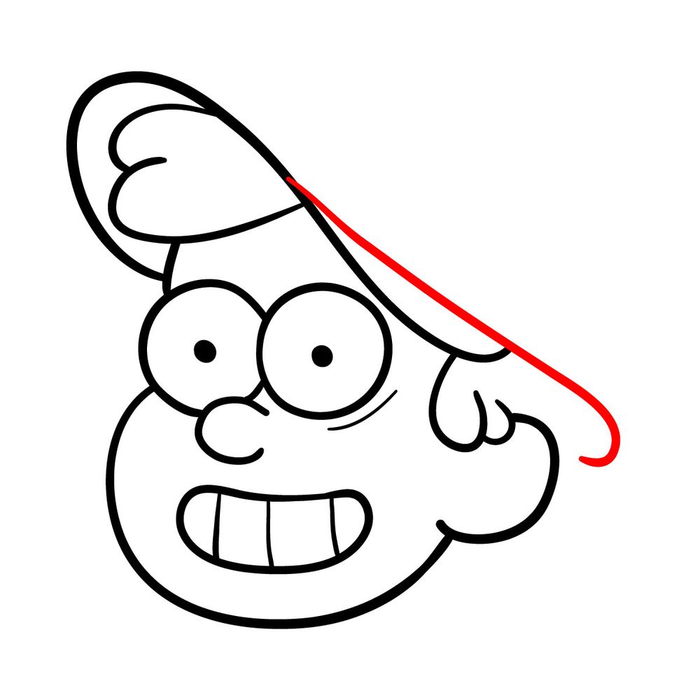 How to draw Dipper's face - step 10