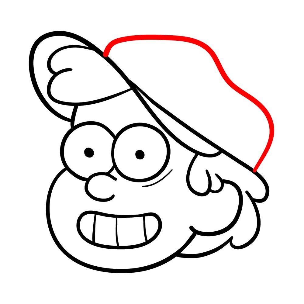 How to draw Dipper's face - step 12