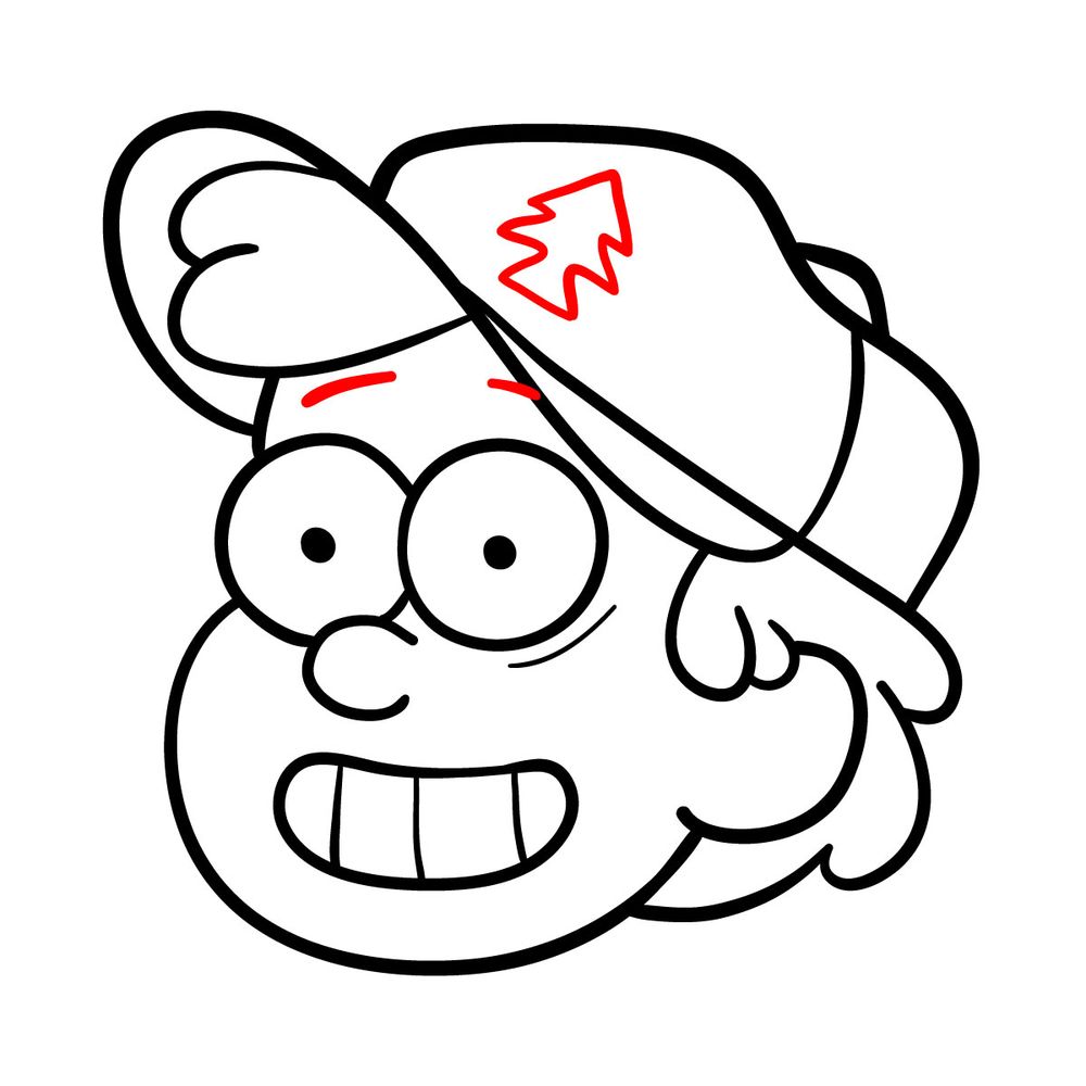 How to draw Dipper's face - step 14