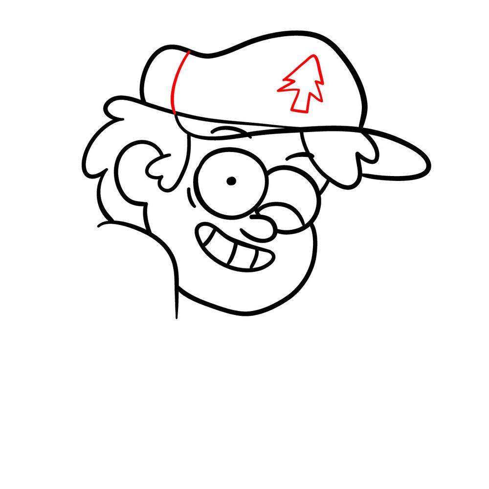How to draw winking DIpper - step 13