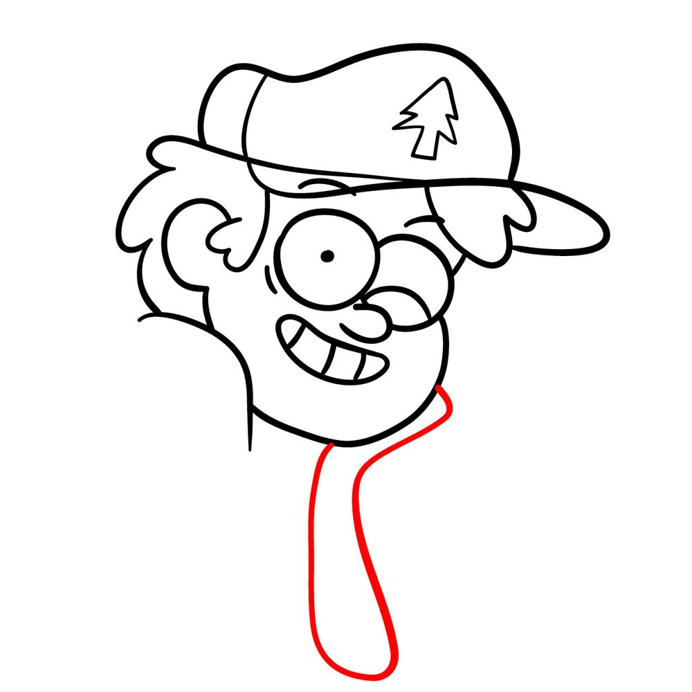How to draw winking DIpper - step 14
