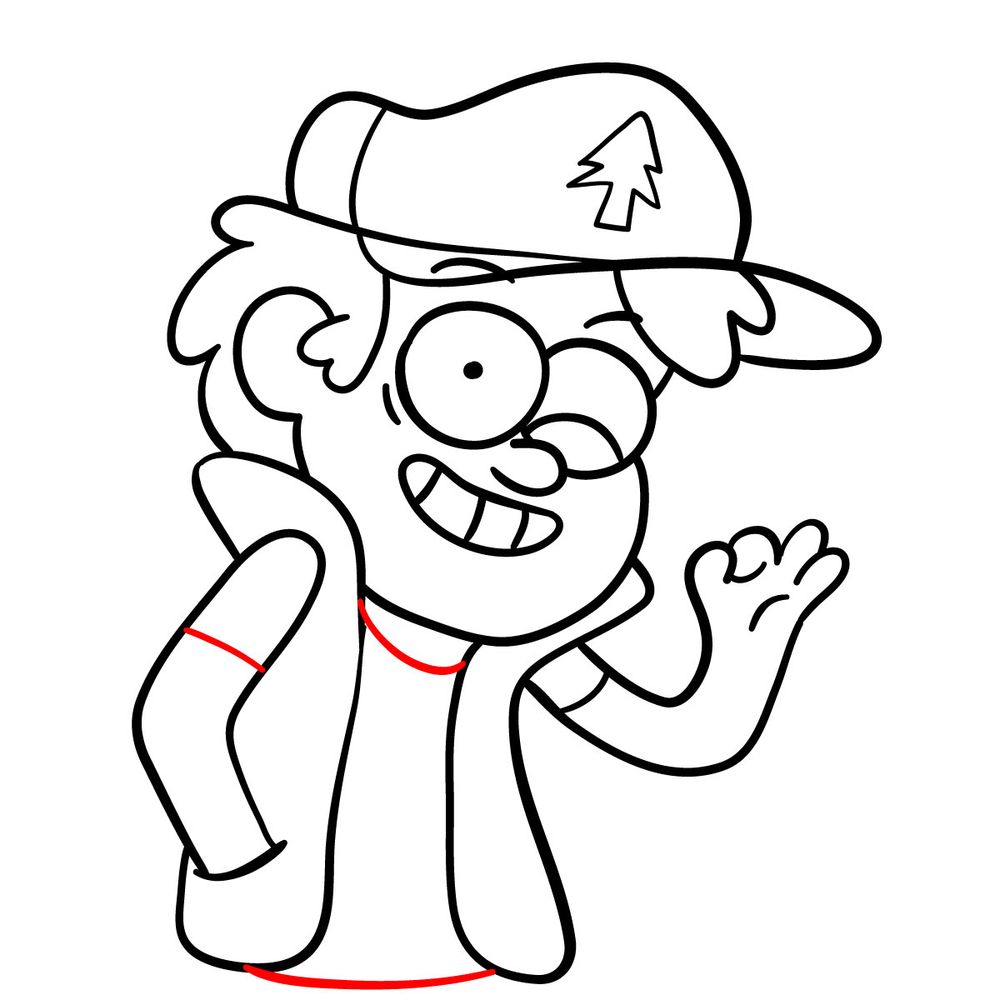 How to draw winking DIpper - step 19
