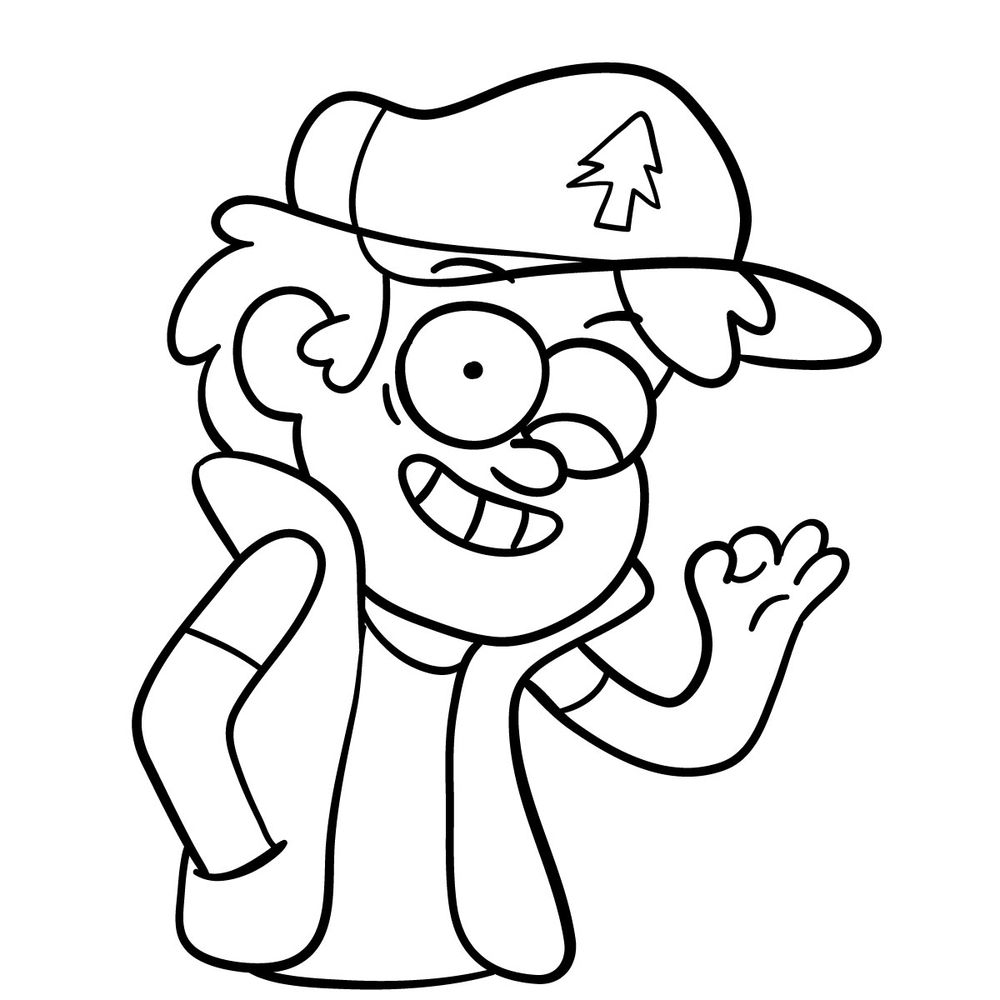 How to draw winking DIpper