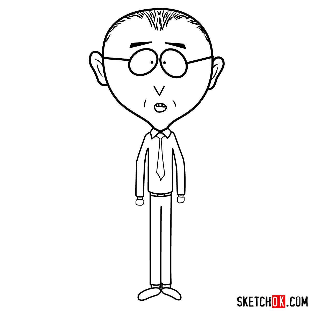 How to draw Mr. Mackey from South Park - step 09
