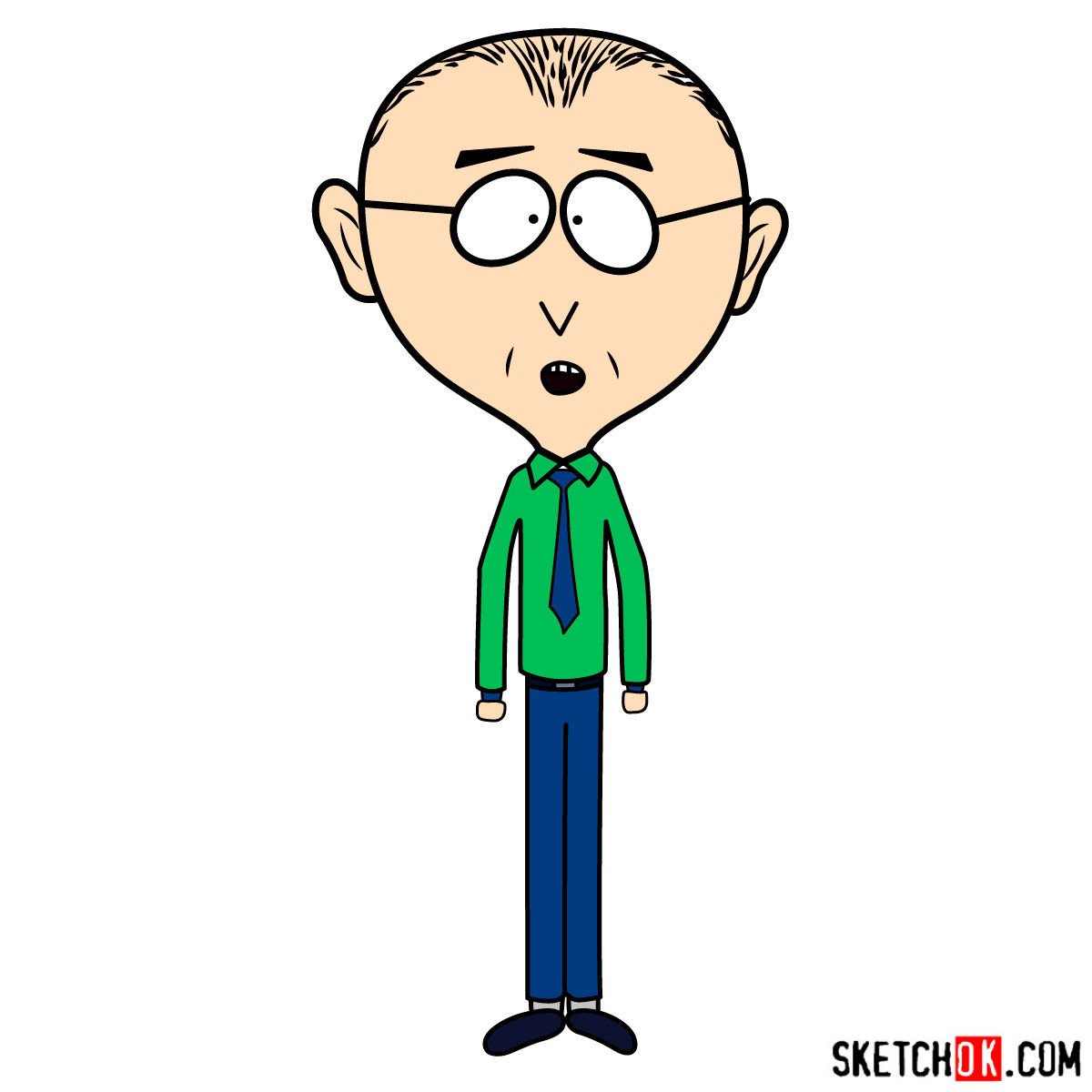 How to draw Mr. Mackey from South Park