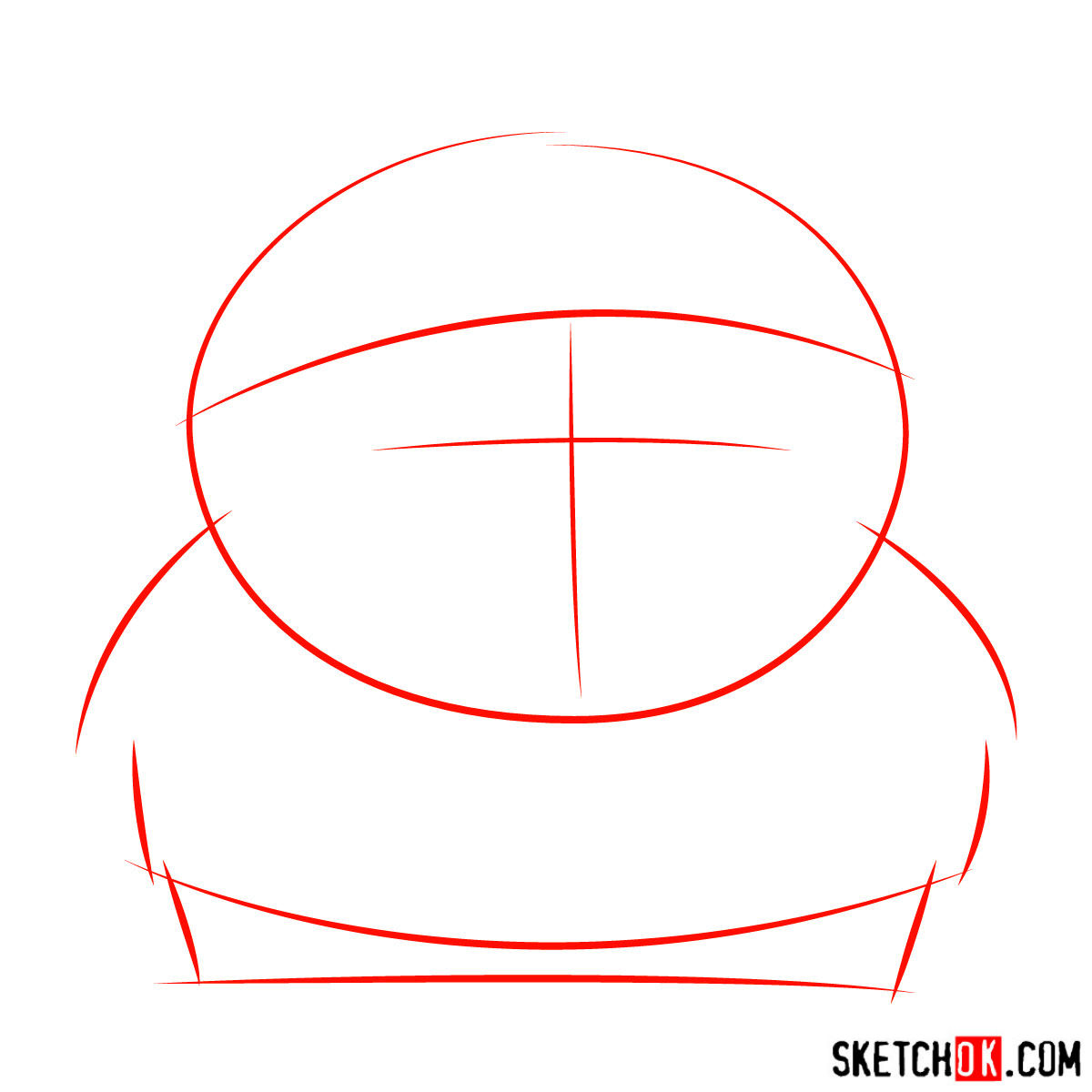 How to draw angry Eric Cartman - step 01