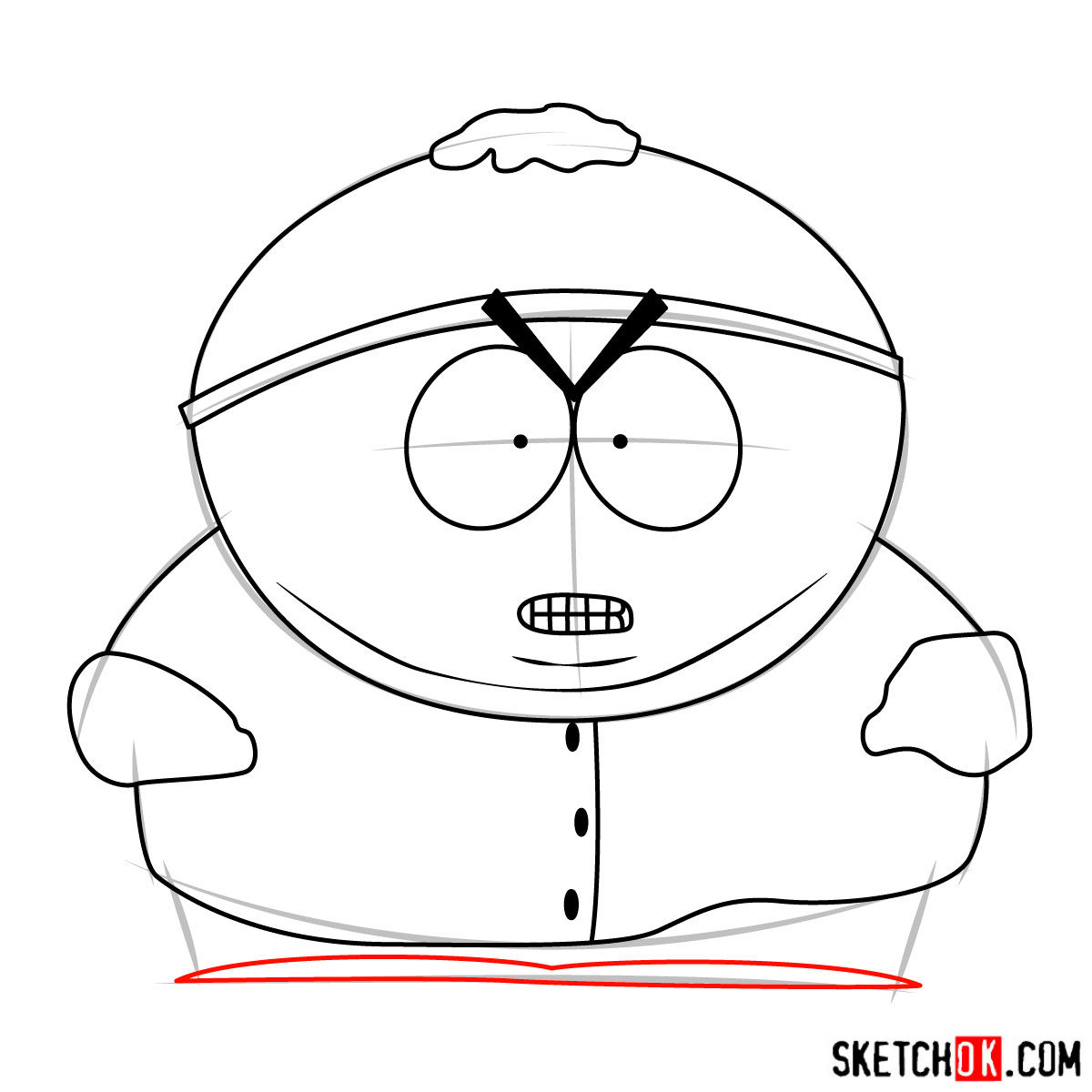 how to draw south park cartman