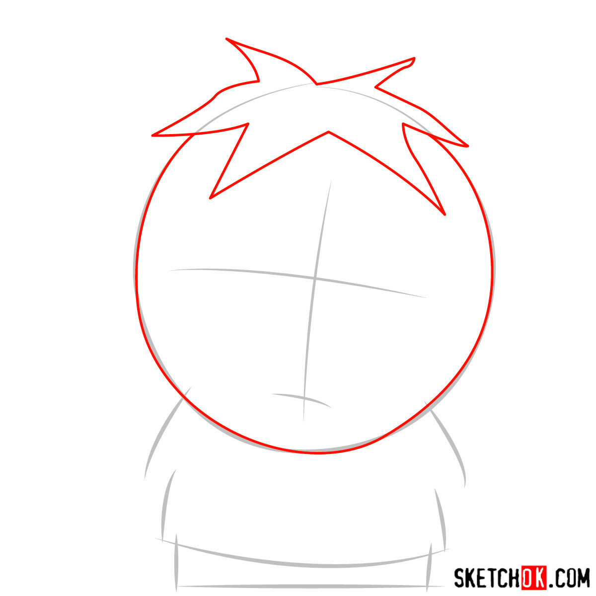 How to draw Butters Stotch - step 02