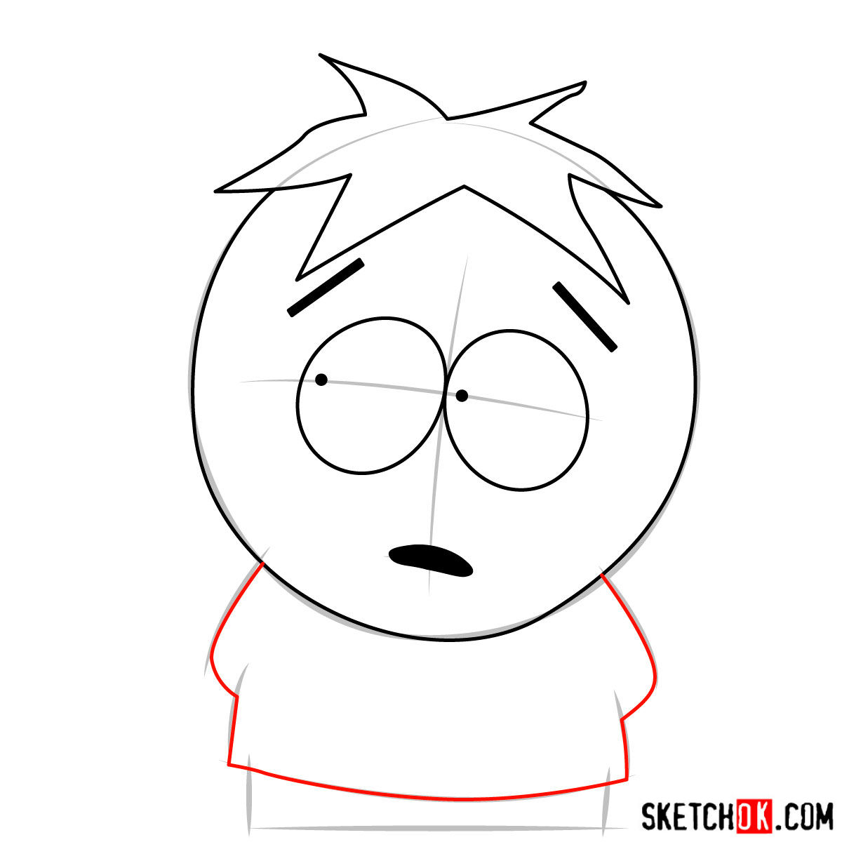 How to draw Butters Stotch - step 04