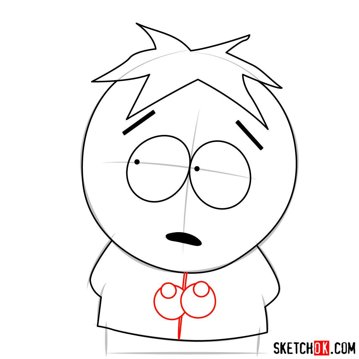 How to draw Butters Stotch - step 05