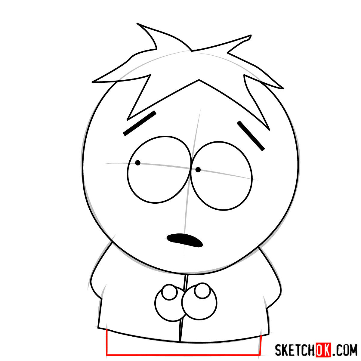 How to draw Butters Stotch - step 06