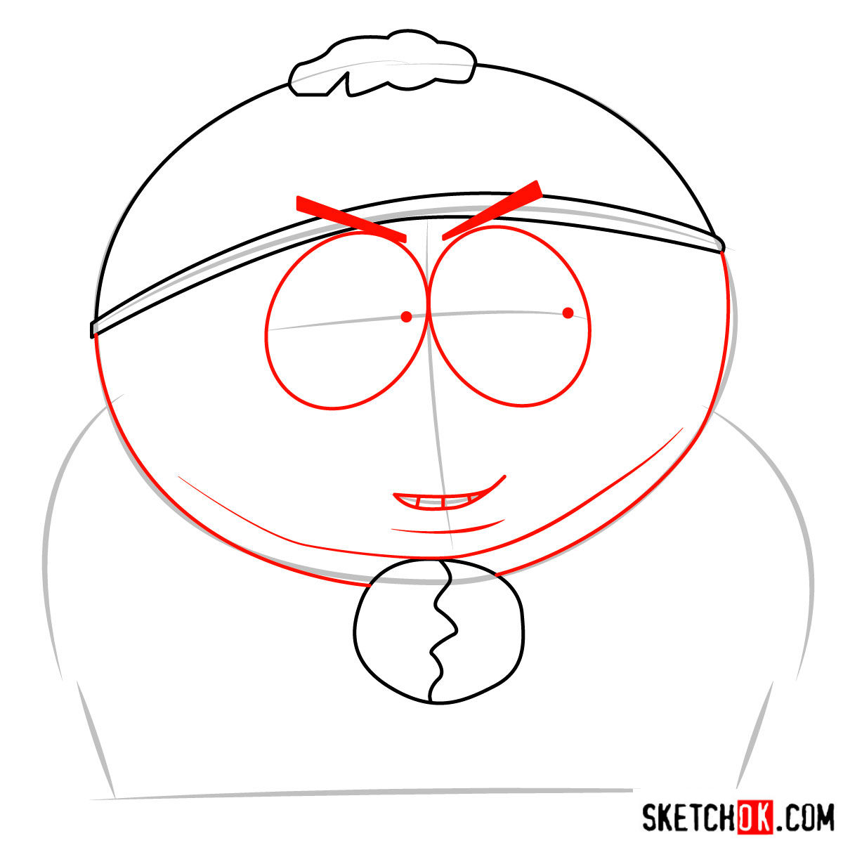 How to draw tricky Cartman from South Park - step 04