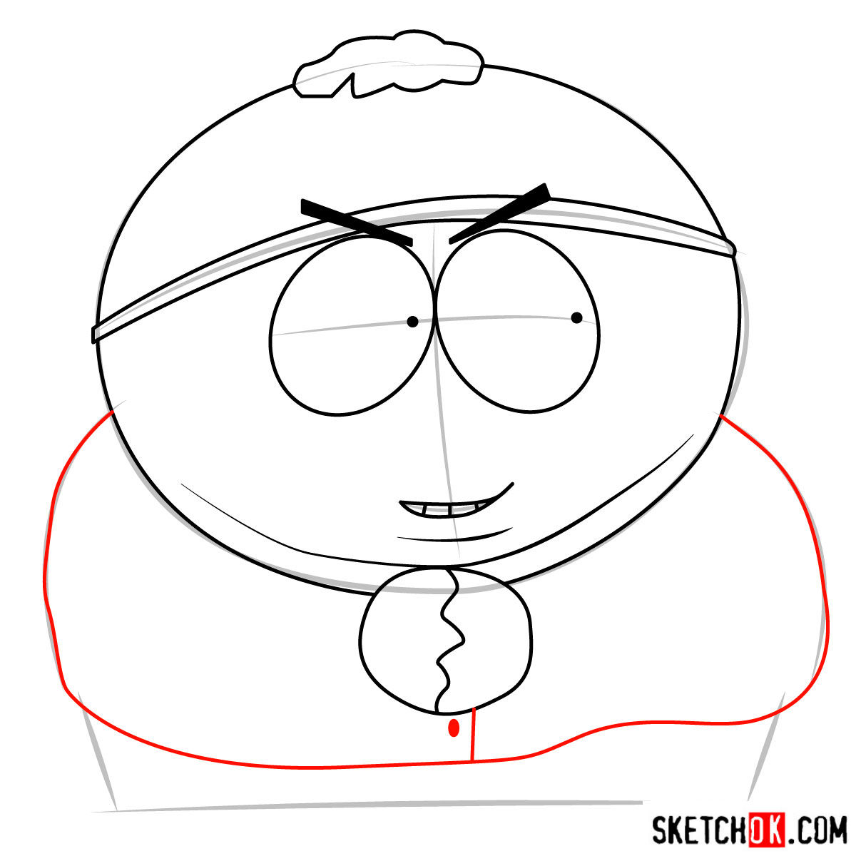 How to draw tricky Cartman from South Park - step 05
