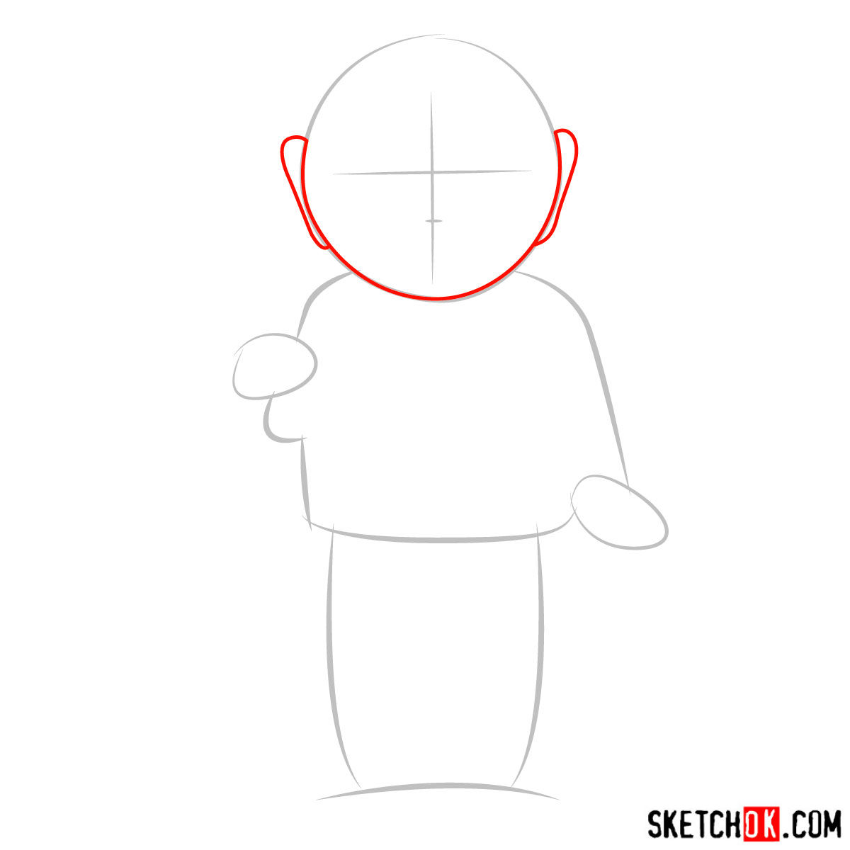 How to draw Herbert Garrison - step 02
