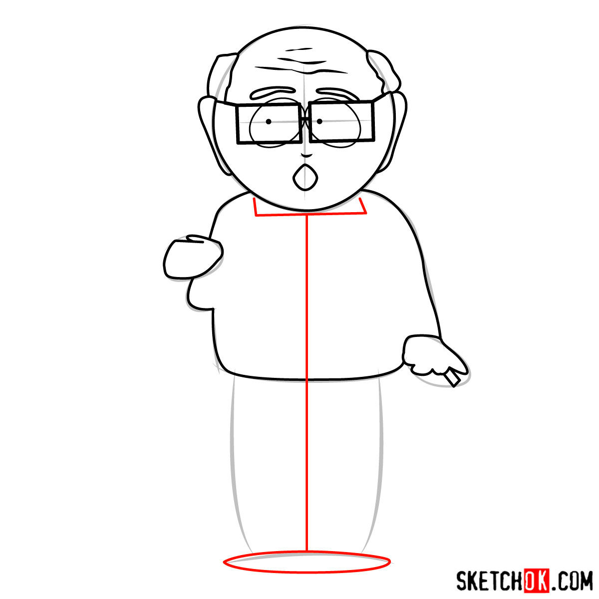 How to draw Herbert Garrison - step 08