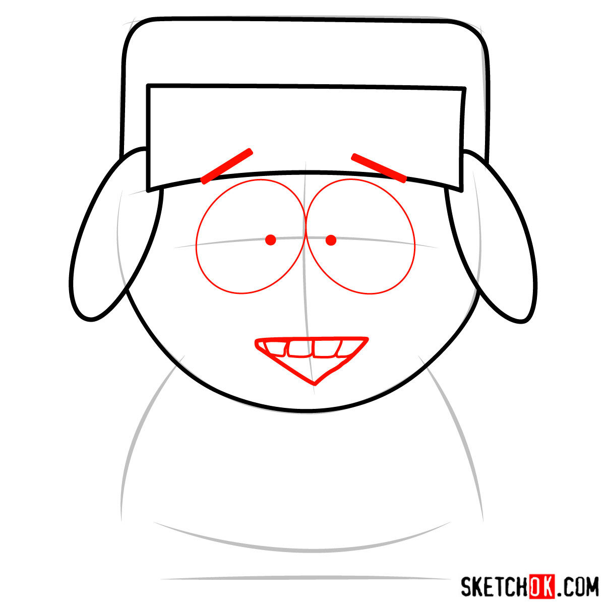 How to draw Kyle Broflovski - step 04