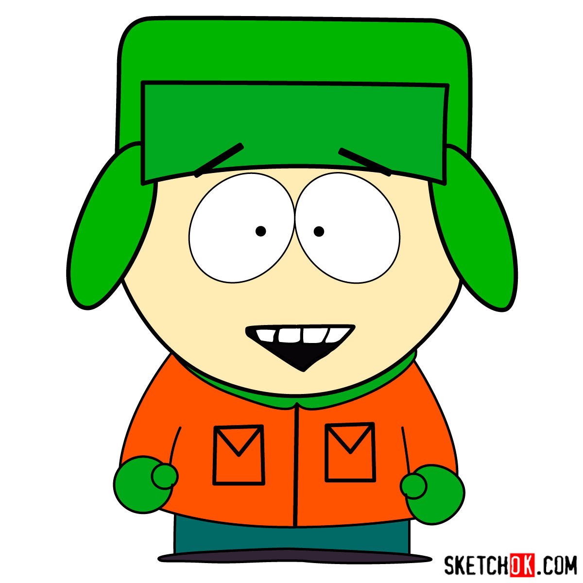 How to draw Kyle Broflovski from South Park SketchOk