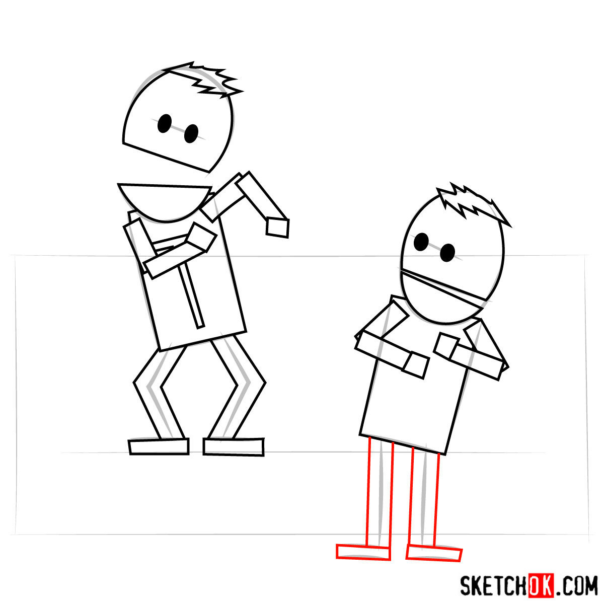 How to draw Terrance and Phillip - step 12