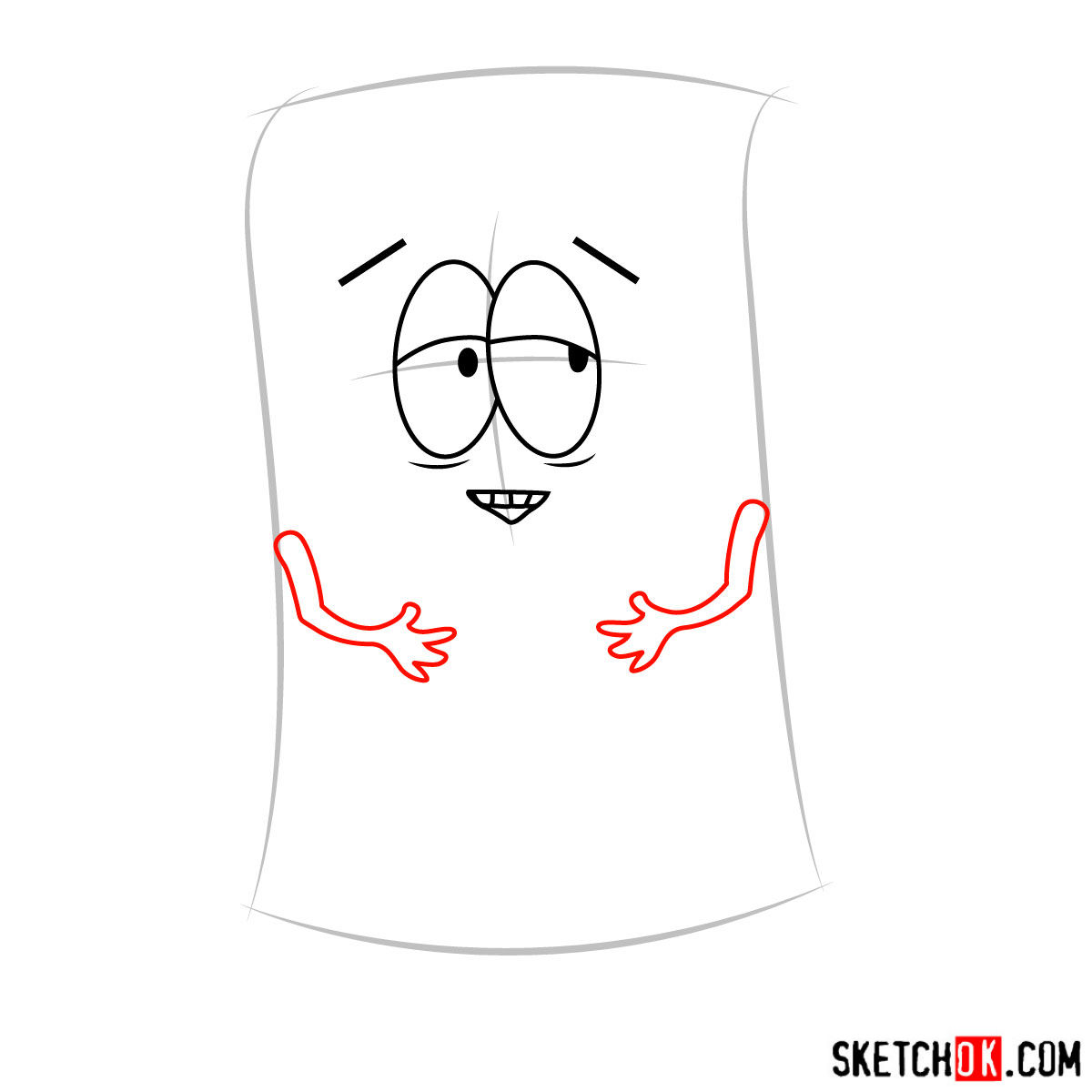 How to draw Towelie - step 03