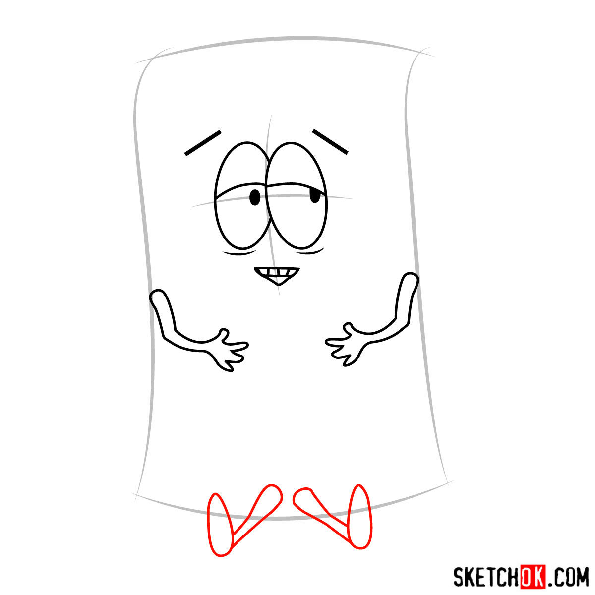 How to draw Towelie - step 04
