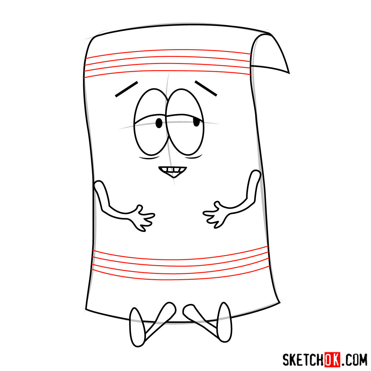 How to draw Towelie - step 06
