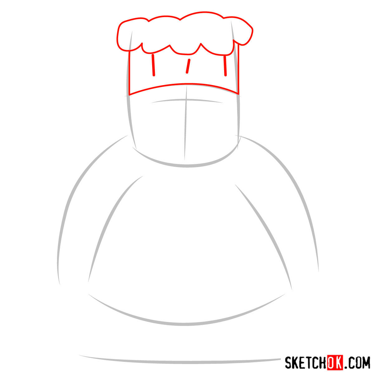 How to draw Chef McElroy - step 02