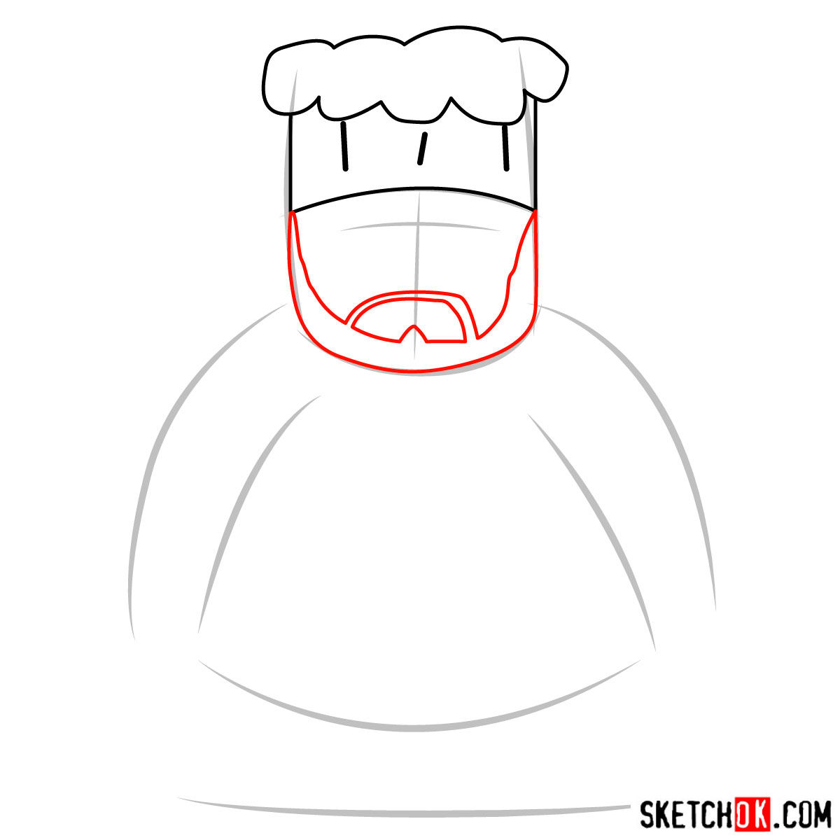 How to draw Chef McElroy - step 03