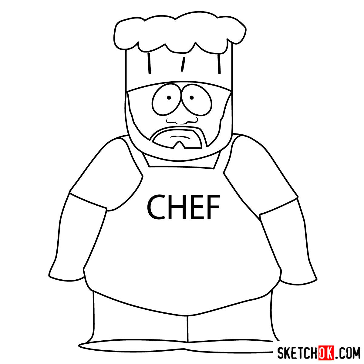 How to draw Chef McElroy - step 09