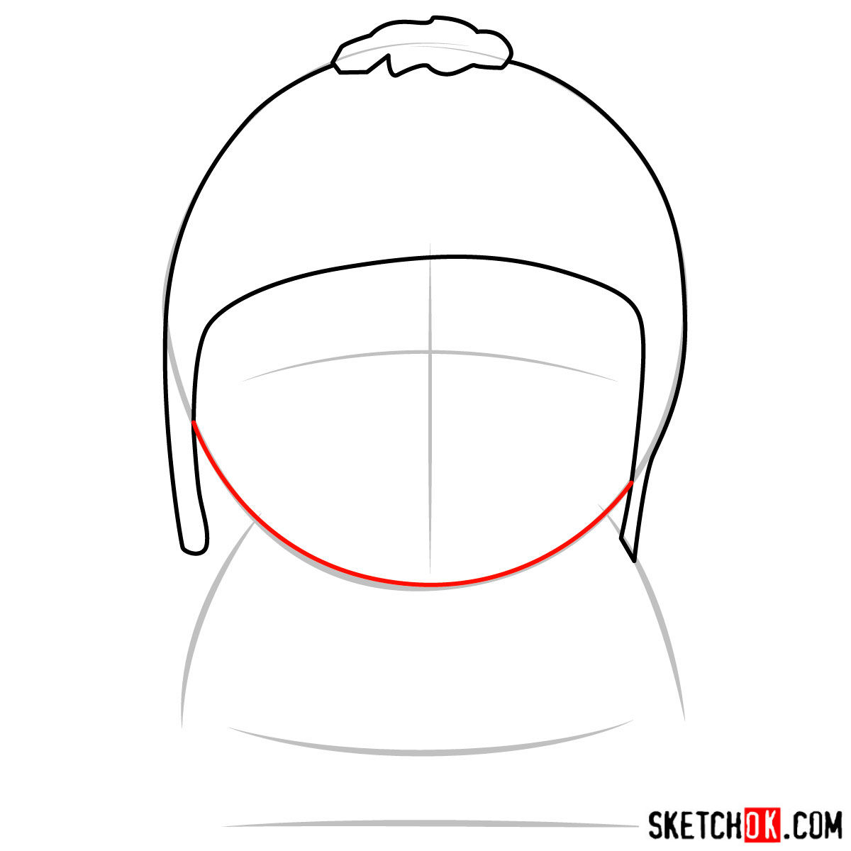 How to draw Craig Tucker - step 03