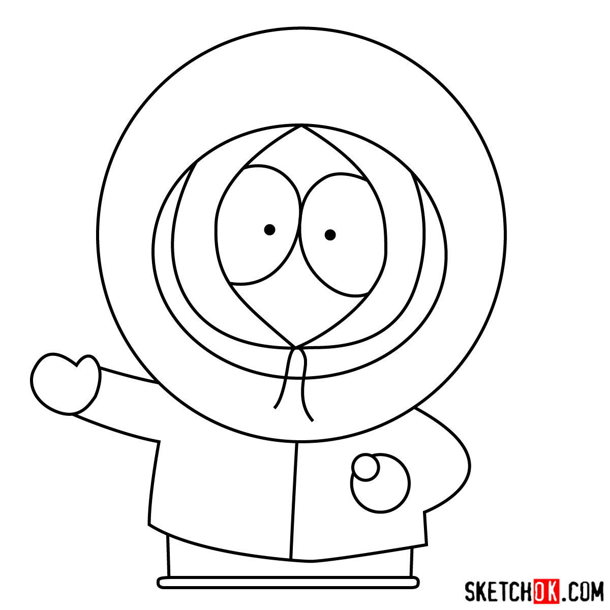 How to draw Kenny McCormick - step 09