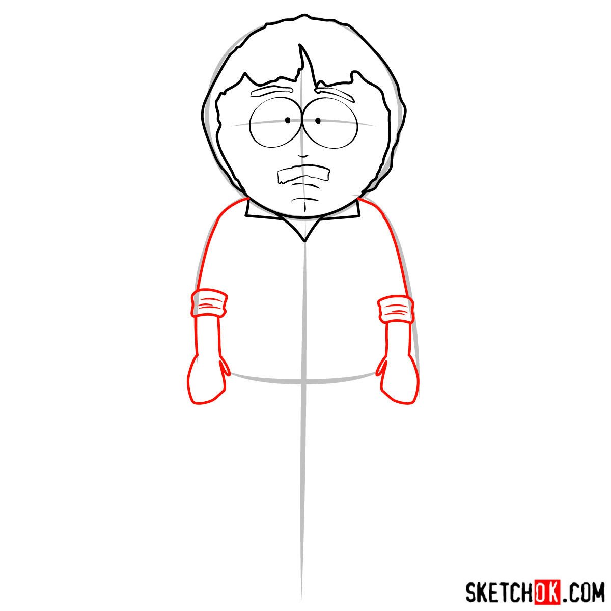 How to draw Randy Marsh, Stan's father - step 05