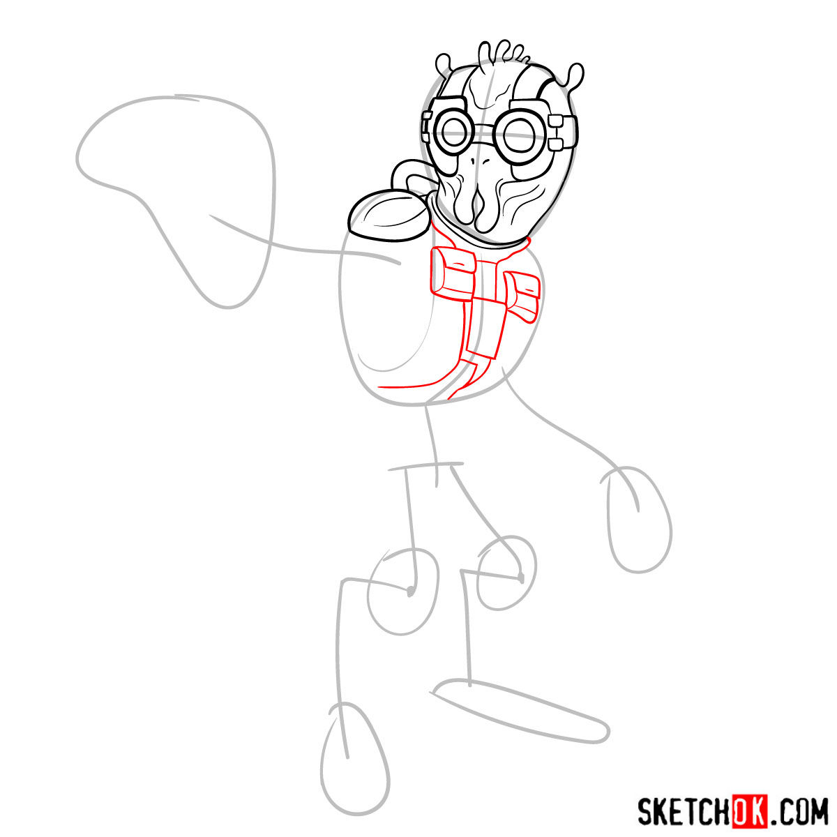 How to draw Krombopulos Michael -  step 06