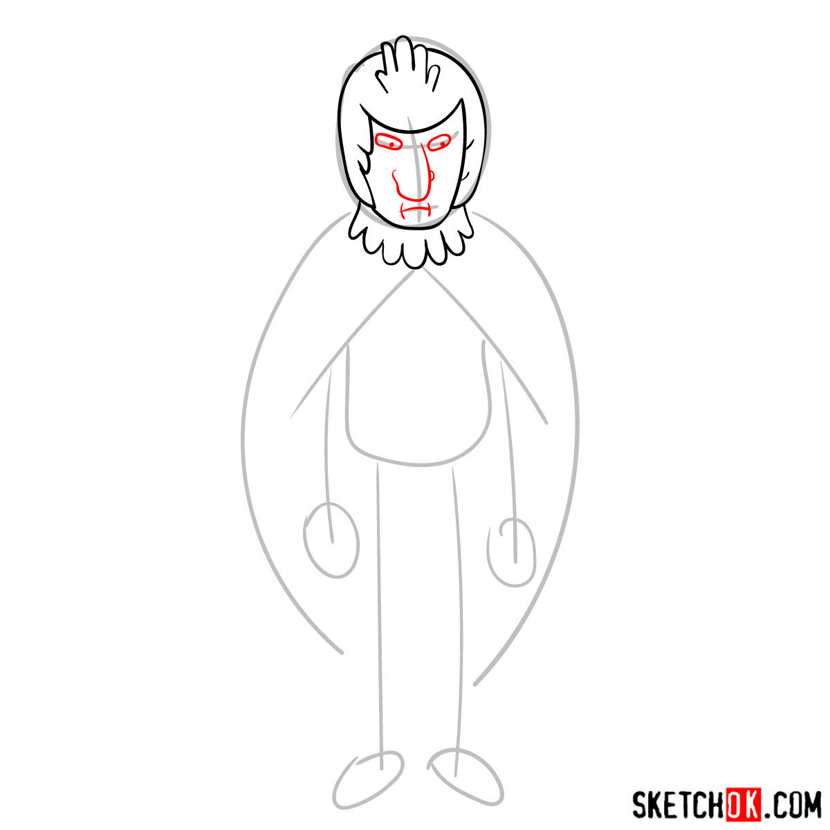 How to draw Birdperson from Rick and Morty series - step 04