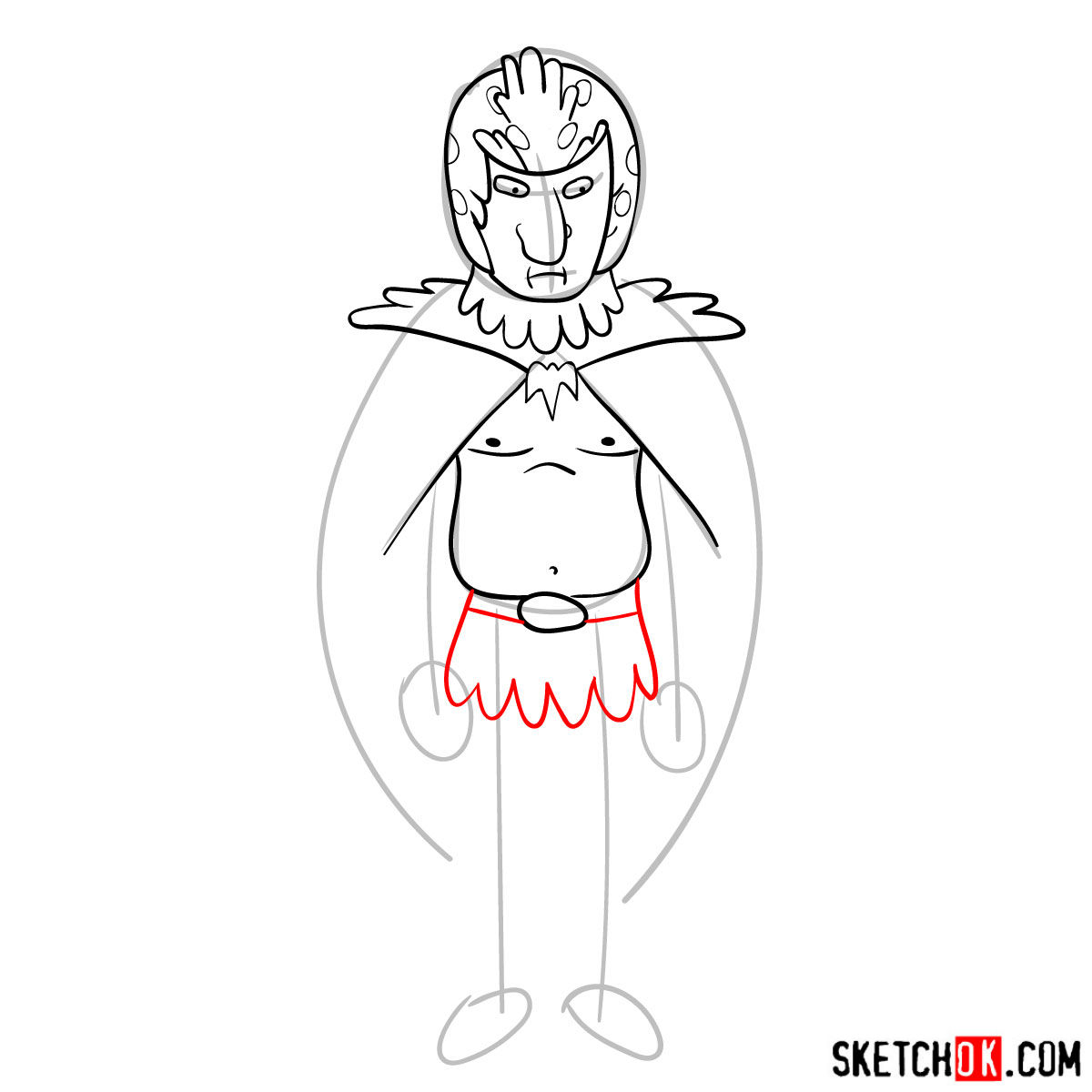 How to draw Birdperson from Rick and Morty series - step 08