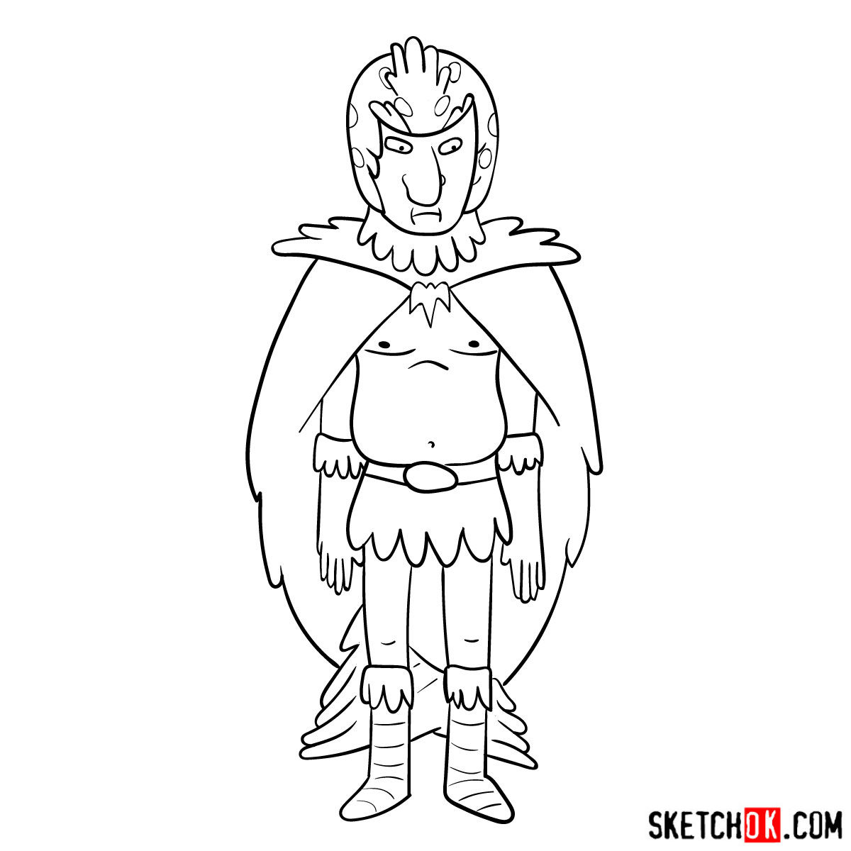 How to draw Birdperson from Rick and Morty series - step 13