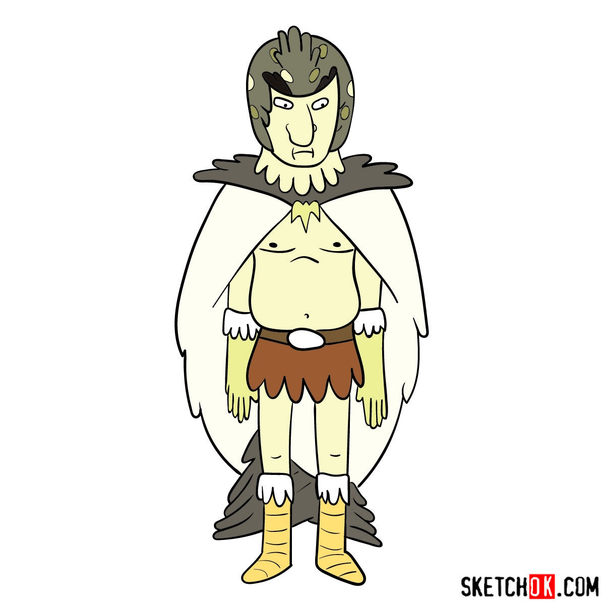 How to draw Birdperson from Rick and Morty series