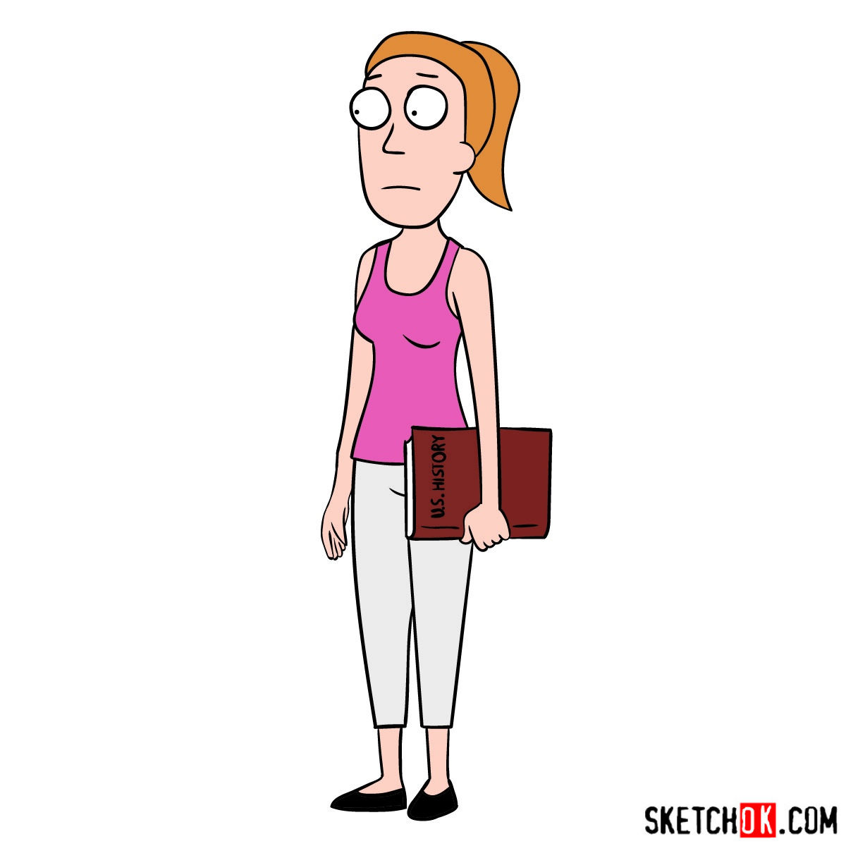 How to draw Summer Smith from Rick and Morty series