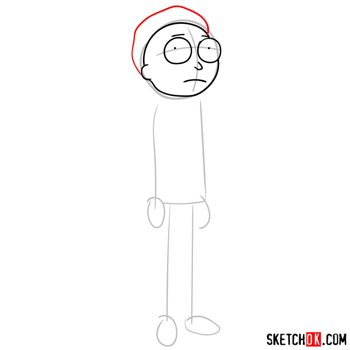 How to draw Morty Smith from Rick and Morty series - step 04